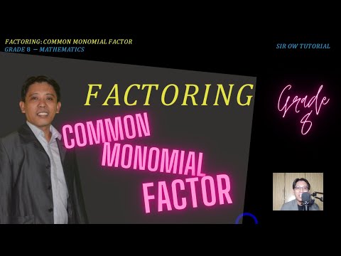 📌HOW TO FACTOR EXPRESSIONS BY COMMON MONOMIAL FACTOR I MADE SIMPLE & EASY I by SIR OW