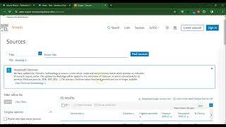 Navigating Scopus for Journal Metrics