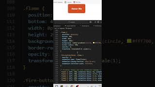 HTML CSS Button Hover Fire Effect #csshover #css #shorts