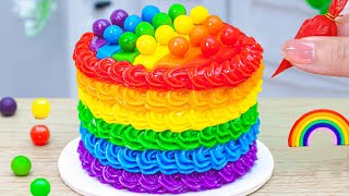 Mini Rainbow Cake Recipe With Chocolate 🌈Amazing Rainbow Chocolate Cake🌈HT Mini Cakes