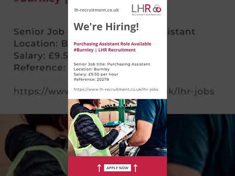 Purchasing Assistant Role Available #Burnley | LHR Recruitment