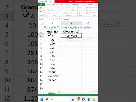 Excel Shortcut: Converting Grams to Kilograms in Seconds! ⚡️📊 #Shorts