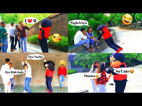 Mickey Mouse Prank in Delhi Hurt Part - 2 / Prank With Cute Girl's 😂/Youtube Creation/Funny Video 🤣😂