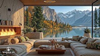 Calm Jazz Ambience In Lakeside Living Room | Stress Relief With Gentle Jazz In Luxurious Ambience