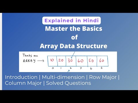 Array Data Structure | Array data structure tutorial| Hindi