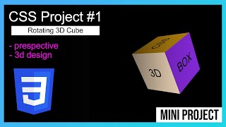 Create a Rotating 3D Cube with Vanilla CSS with keyframe animation and prespective 2023