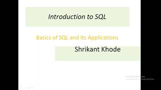 Learn Sql |Day 1|Intro to Sql | Sql Journey With Shrikant