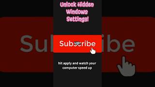 Unlock Hidden Windows Settings! #WindowsSettings #PCPerformance