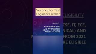 ZENQ Hiring| Vacancy for Test Engineer| Fresher Job #jobseekers #subscribe #shorts