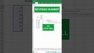 Excel hacks# Reverse Numbers in excel | excel tutorial |exceltips