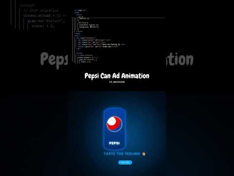 Pepsi Can Ad Animation – HTML CSS JavaScript | @cs_unlocked #coding #programming #shorts #viral