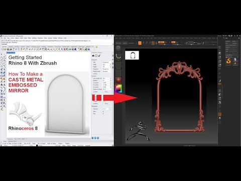 RHINO-8 CASTE METAL EMBOSSED MIRROR #rhino #rhino8  #grasshopper #tutorial #biggners #howto #zbrush
