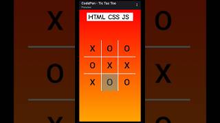 Tic Tac Toe Game || #javascript #html #css #game#tictactoe #coding#viralvideo#shorts #2024#webdesign