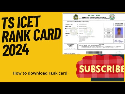 Ts Icet rank card download 2024||how to download TS ICET rank card