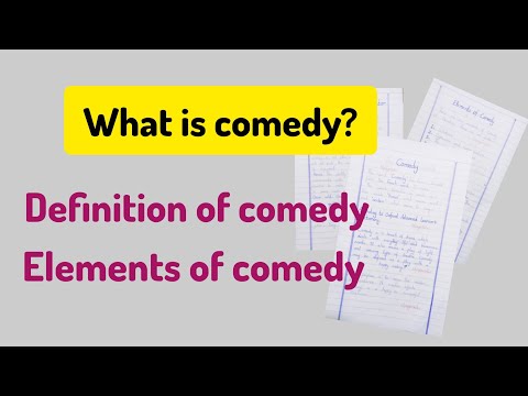 Definition of  comedy and its elements notes in english literature | easy notes in english