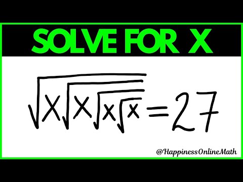 Square Root | Math Problem: √X√X√X=27 | Solve For X | Square Root Math
