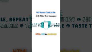 SVG Filter Text Marquees using HTML, CSS & JavaScript #javascriptanimation #shorts