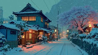 Snowy Kyoto Lofi Hip Hop ❄️ Cozy Japanese Retro Ambience & Chill Beats for Study
