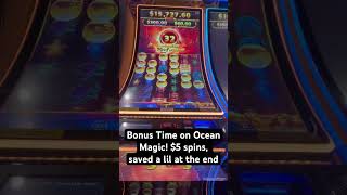 Bonus Time! $5 Bonus on Ocean Magic 🌊 5c saved at the end :) #bonus #oceanmagic #casino #slots