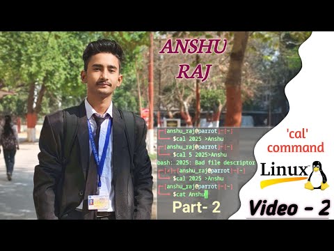'cal' command in linux part -2 || How to save calendar through cmd? || I MR. ANSHU RAJ