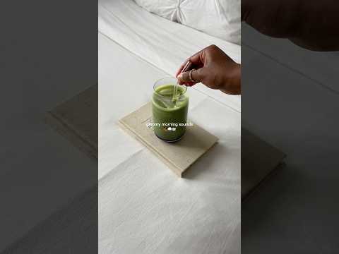 gloomy morning sounds | aesthetic asmr mini vlog routine fall autumn blueberry matcha skincare calm