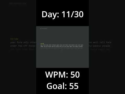 Touch Typing - 30 Day Challenge - Day 11/30