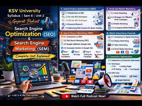 BCA Sem 6 | Unit 2 | Digital Marketing | KSV Syllabus | Gujarati Podcast | Complete Unit