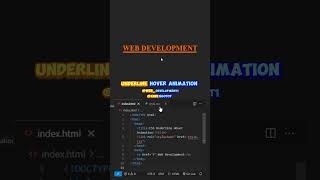 🔥 Smooth Underline Hover Animation with HTML & CSS 🎨 #cssanimation #cssanimations #csseffect #css