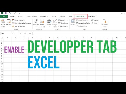 How to Show Developer Tab in Excel