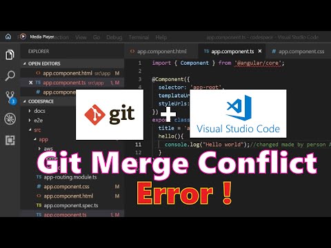 How to resolve git merge conflict | Visual Studio Code