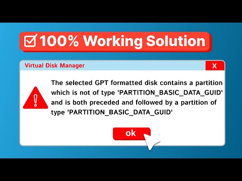 How to fix the selected GPT formatted disk partition not of type  'PARTITION_BASIC_DATA_GUID'