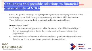 Financial Sustainability for NGOs