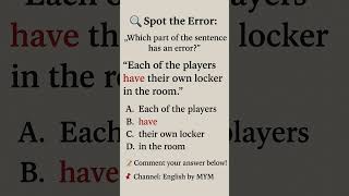 Spot the English Grammar Error! 🔍 | English MCQ Quiz | #englishgrammar #shorts