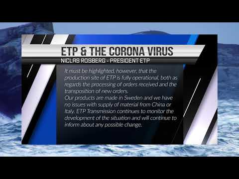 ETP and the current Corona virus situation: Our offices and production plant is fully operational!