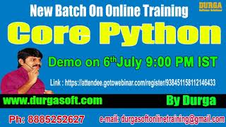 CORE PYTHON Online Training in DURGASOFT
