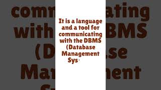What is SQL ? #sql #dbms #rdbms