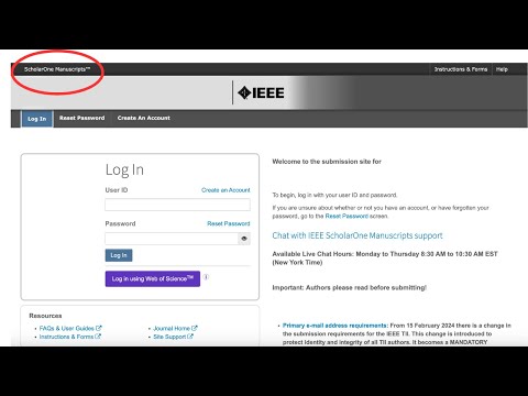 Submitting Your Manuscript with IEEE ScholarOne (Spanish Captions)