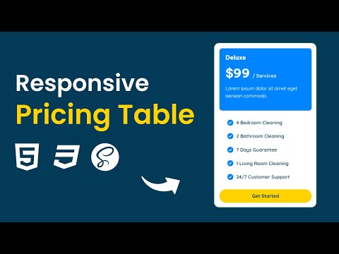 Responsive Pricing Table Design Tutorial with HTML, CSS & SCSS