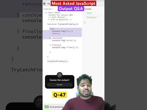 (Q-47) Most asked JavaScript Output question #javascript #interview #frontend