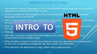 Introduction to HTML | What is HTML? | Features | Benefits of HTML | What is HTML used for?