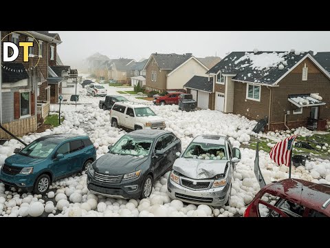 Chaos in Florida today! Massive hailstorm destroys homes and cars in Gainesville!