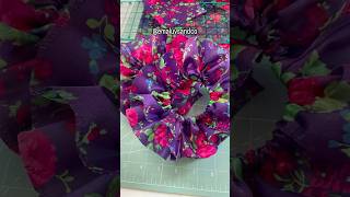 Purple floral ruffle scrunchie #handmade #handmadeseller #smallbusiness #scrunchiegang #scrunchies