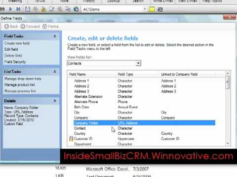 Winnovative Inside Small Biz CRM Quick Tip: Creating A Custom Folder Field