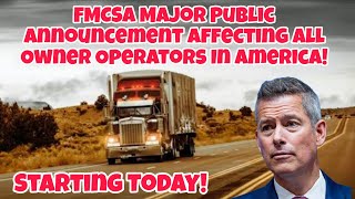 Breaking News! FMCSA Major Public Announcement Affecting All Owner Operators In America! Big Win