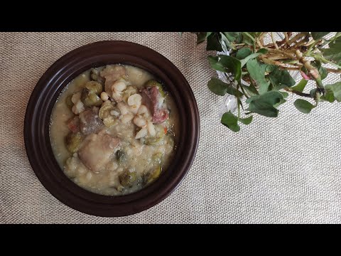 GREEN NAGA FOOD || WHITE KHOLAR (WHITE KIDNEY BEAN)  WITH PORK N GREEN VEGE ||