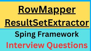 RowMapper and ResultSetExtractor | Spring JdbcTemplate: ResultSetExtractor |ResultSet & JDBCTemplate