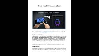 how to install ios in android - Fixwill