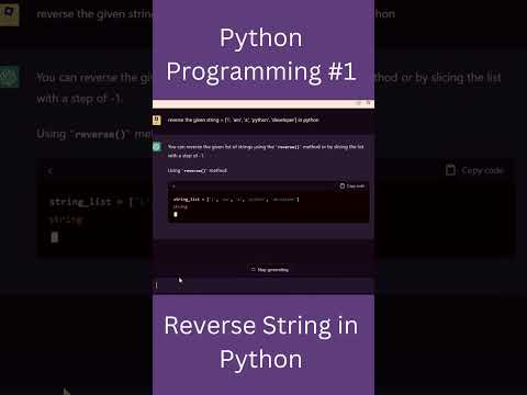 Python Programming #1 | Reverse string in python | #python #code #shorts #trending #chatgpt #dev