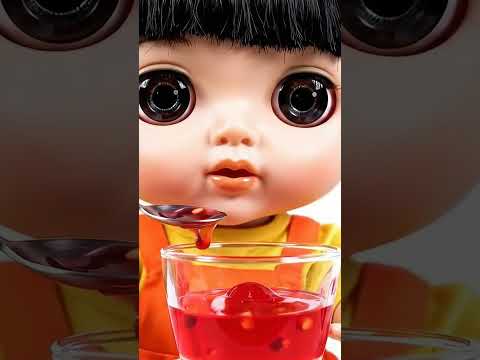 squid game doll eating asmr jelly#ai #aishorts #glasscutting #googleveo3 #veo3 #veoveo