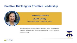 LeadForward Summit 2025 – 2 PM – Workshop: Creative Thinking for Effective Leadership